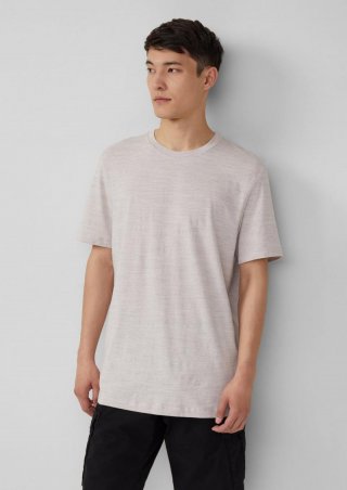 s.Oliver Meliertes T-Shirt aus Baumwollmix - wollweiß