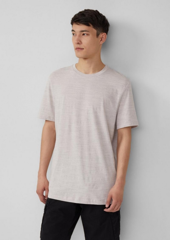 s.Oliver Meliertes T-Shirt aus Baumwollmix - wollweiß