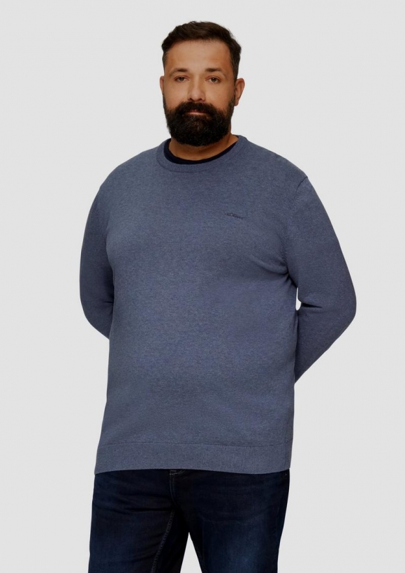 s.Oliver Strickpullover mit Crewneck - hellblau
