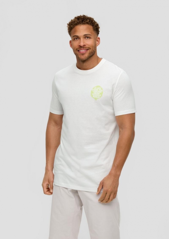 s.Oliver Baumwollshirt mit Frontprint - weiß
