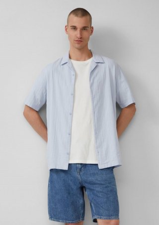 s.Oliver Resorthemd in strukturierter Ware mit Seersucker-Effekt - blassblau