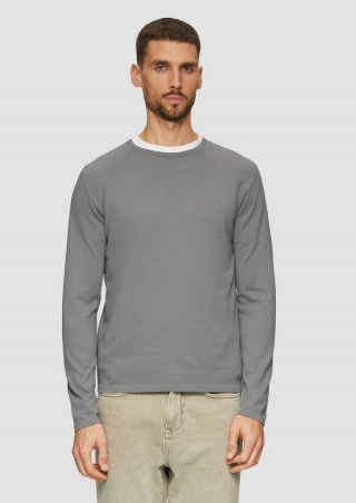 s.Oliver Feinstrickpullover mit Raglanärmeln - schiefergrau