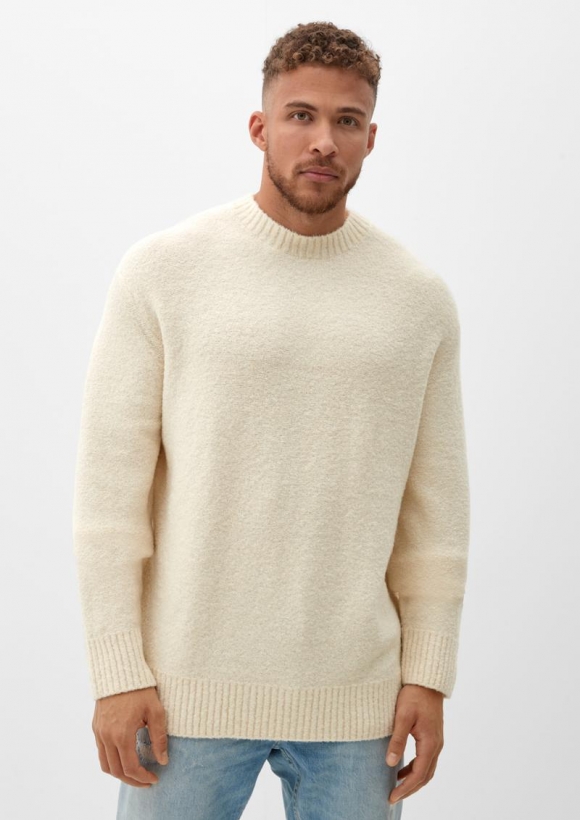 s.Oliver Pullover in Bouclé-Qualität - beige