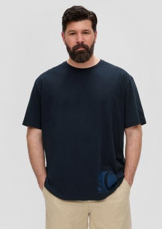 s.Oliver T-Shirt mit Label-Print - navy