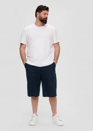 s.Oliver Relaxed: Bermuda aus Leinenmix - navy