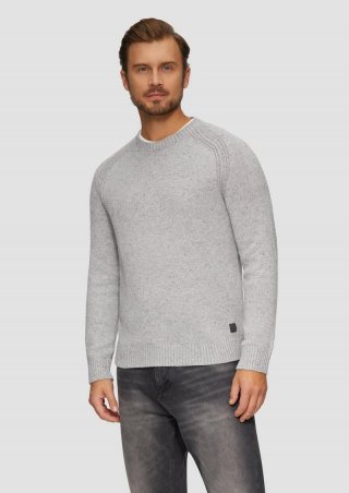 s.Oliver Crew-Neck-Pullover mit Farbeffekt - grau meliert