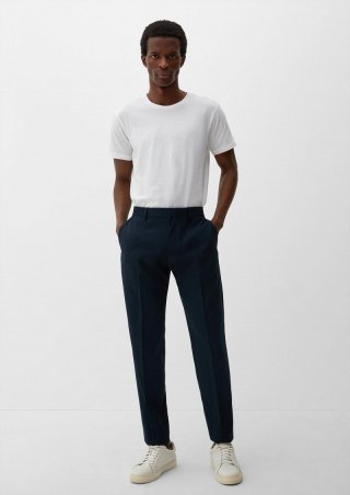 s.Oliver Slim: Anzughose mit Stretchkomfort - navy