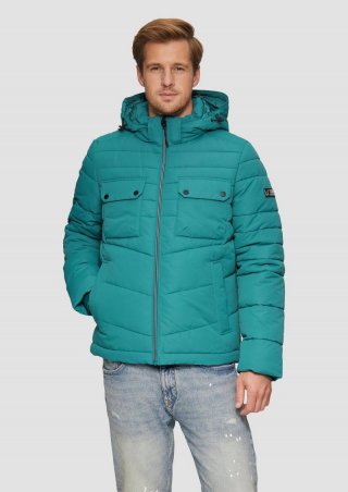 s.Oliver Gesteppte Jacke mit abnehmbarer Kapuze - petrol