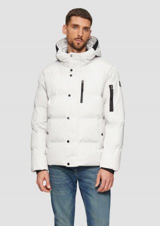 s.Oliver Wasserabweisende Pufferjacke mit Kapuze - hellgrau