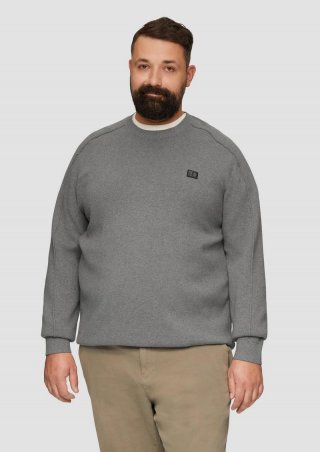 s.Oliver Strickpullover mit Nahtdetails und Logo - graphit