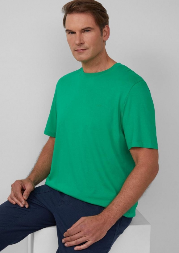 s.Oliver Baumwoll-T-Shirt mit Logo-Print - grün