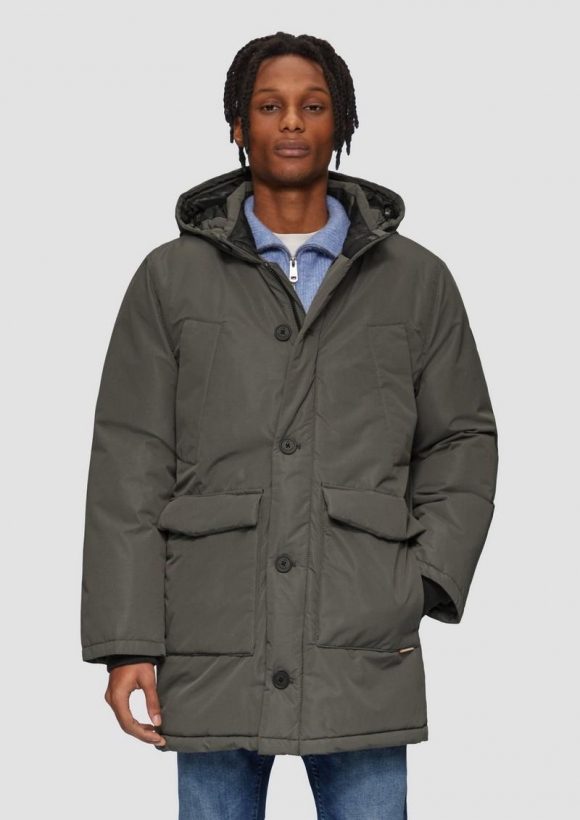 s.Oliver Wattierter Parka mit Kapuze - anthrazit