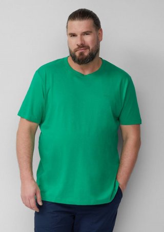 s.Oliver Baumwoll-T-Shirt mit Logo-Print - grün