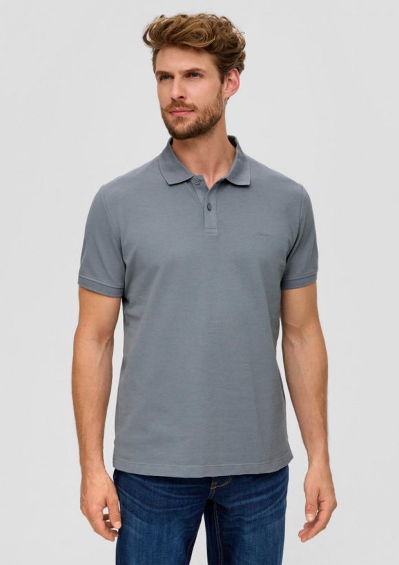 s.Oliver Poloshirt aus Baumwollpiqué - schiefergrau