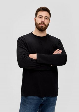 s.Oliver Longsleeve mit Flammgarnstruktur - schwarz