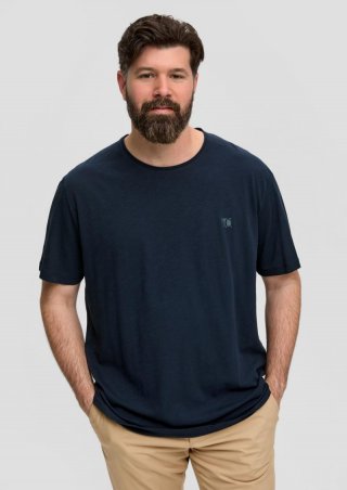 s.Oliver T-Shirt aus Baumwoll-Jersey mit Logo-Print - navy