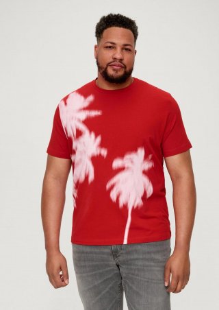 s.Oliver T-Shirt aus Baumwollstretch - preiselbeere