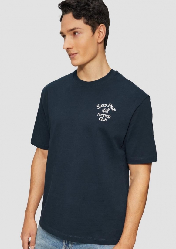 s.Oliver T-Shirt im Relaxed Fit aus Heavy Jersey - tiefblau