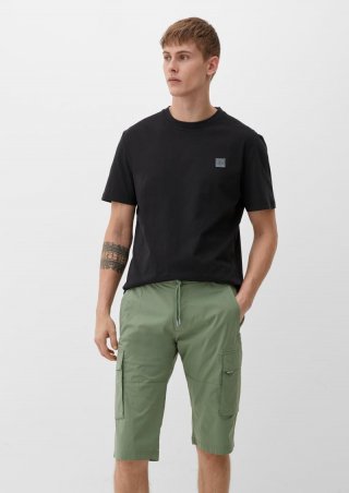 s.Oliver Relaxed: Shorts mit Tunnelzug - olivgrün
