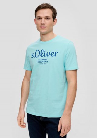 s.Oliver T-Shirt mit Logo-Print - pastelltürkis