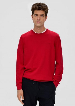 s.Oliver Strickpullover mit Logo - chilirot