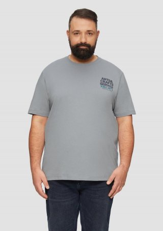 s.Oliver T-Shirt mit Crew Neck und Frontprint - schiefergrau