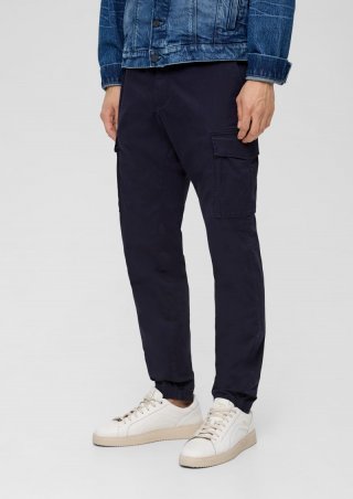s.Oliver Regular: Cargohose aus Baumwollstretch - navy