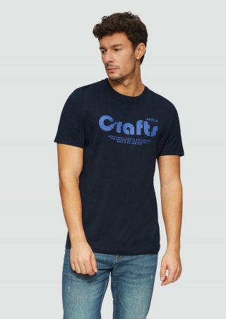s.Oliver T-Shirt mit Crew Neck und Frontprint - navy