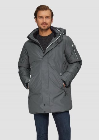 s.Oliver Wasserabweisender wattierter Parka mit Kontrast-Details - schiefergrau