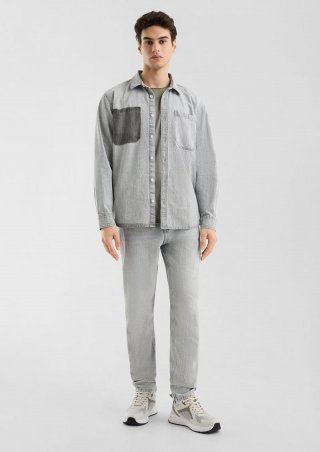 s.Oliver Regular Fit: Denim-Hemd - grau