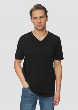 s.Oliver Baumwoll-T-Shirt mit Logo-Print - schwarz