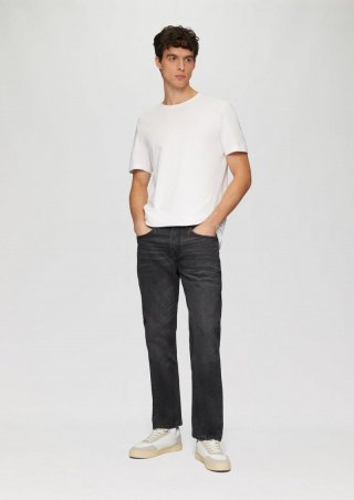 s.Oliver Jeans Benito / Regular Fit / Mid Rise / Straight Leg / reine Baumwolle - dunkelgrau