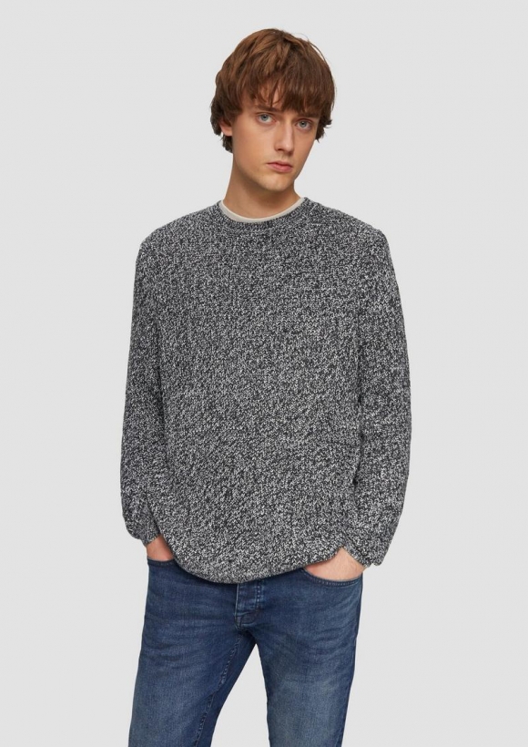 s.Oliver Strickpullover mit Rippstruktur - beige
