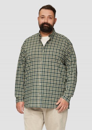 s.Oliver Hemd mit Button-Down-Kragen aus Baumwollstretch - olivgrün