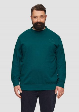 s.Oliver Relaxed-Fit-Sweatshirt mit Ärmeltasche - petrol