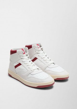 s.Oliver High Top-Sneaker aus Leder - weiß