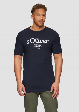 s.Oliver T-Shirt mit Logo-Print - navy