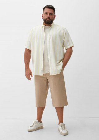 s.Oliver Relaxed: Bermudas aus Baumwollstretch - sandstein