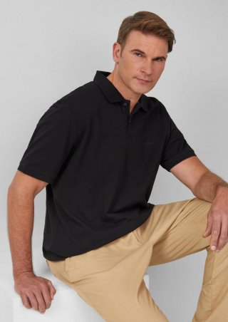 s.Oliver Poloshirt aus Baumwollpiqué - schwarz