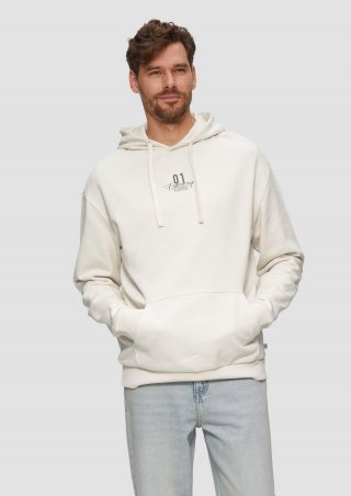 s.Oliver Kapuzen-Sweatshirt mit Frontprint - creme