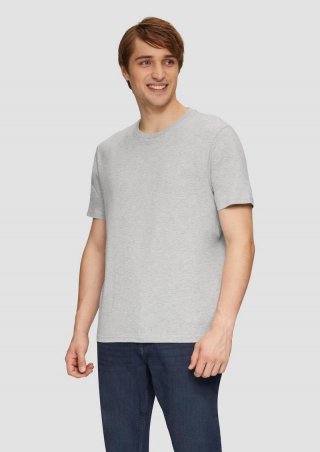 s.Oliver T-Shirt mit Rundhalsausschnitt - grau meliert