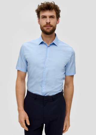 s.Oliver Hemd aus Baumwollstretch - hellblau