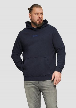 s.Oliver Hoodie mit Flammgarn-Struktur im Relaxed Fit - navy