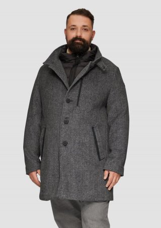 s.Oliver Sportiver Kurzmantel mit gestepptem Insert - dunkelgrau