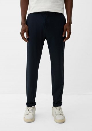 s.Oliver Slim: Joggsuit-Hose aus Stretch-Jersey - navy