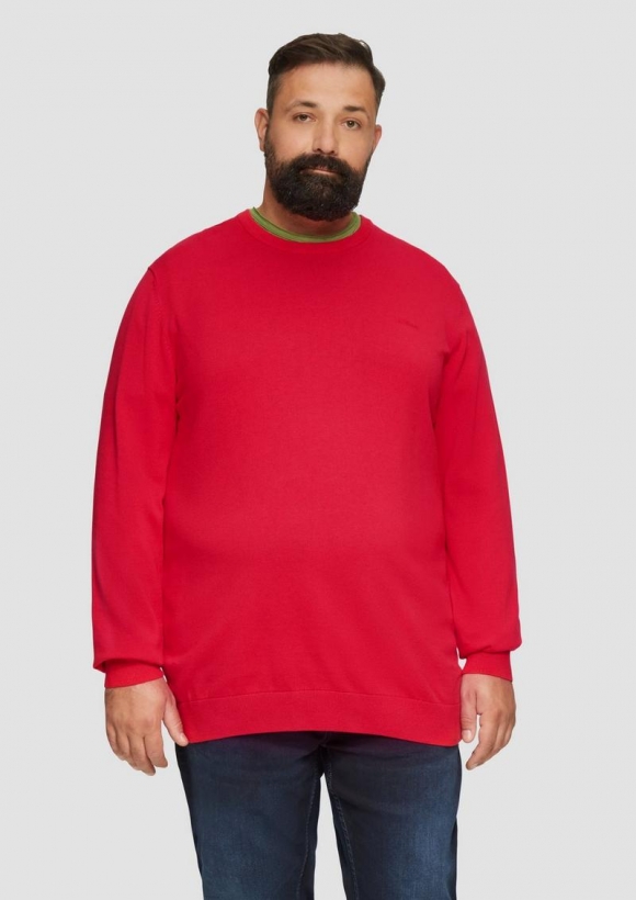 s.Oliver Strickpullover mit Crewneck - himbeere