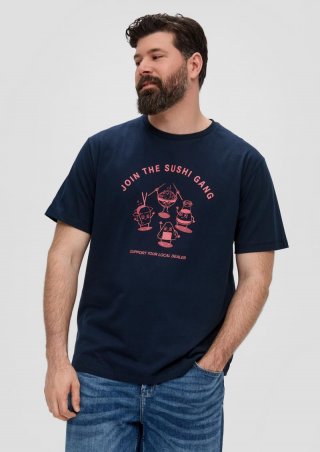 s.Oliver T-Shirt mit Grafik-Print - navy
