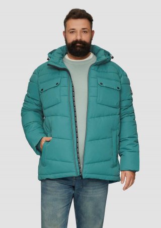 s.Oliver Gesteppte Jacke mit abnehmbarer Kapuze - petrol