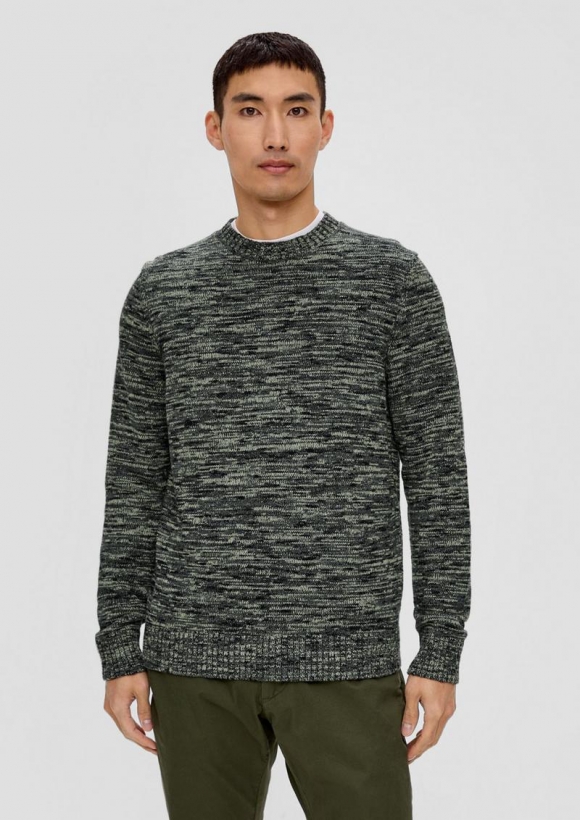 s.Oliver Strickpullover aus Effektgarn - dunkles salbeigrün