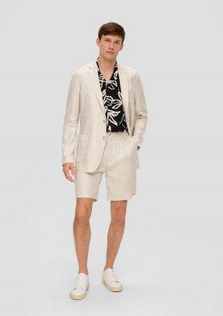 s.Oliver Regular: Shorts aus Leinen-Lyocell-Mix - wollweiß